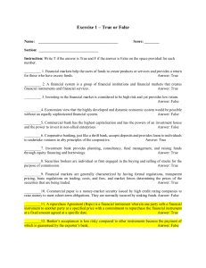 Financial Market - Answers