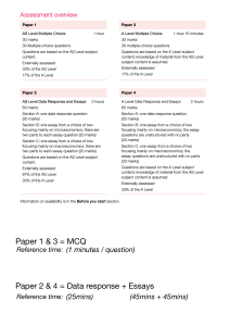 A-level exam structure