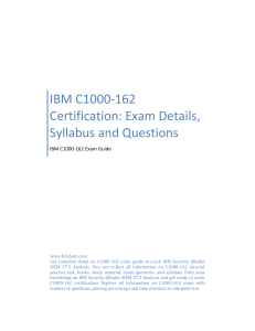 IBM C1000-162 Certification: Exam Details, Syllabus and Questions