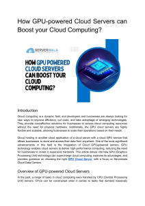 How GPU-powered servers can Boost your Cloud Computing