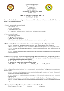 First Quarter Pre-Test in Science 10