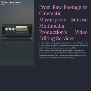 From Raw Footage to Cinematic Masterpiece How Sunrise Multimedia Production's Video Editing Services Elevate Your Vision