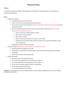 Password Policy: Strong Password Creation & Protection