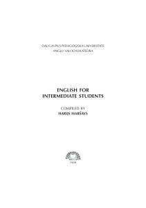 51. English for Intermediate Students (Escrito en Ingles) autor Harijs Marsavs
