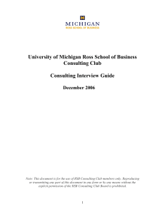 Consulting Interview Guide - University of Michigan Ross School