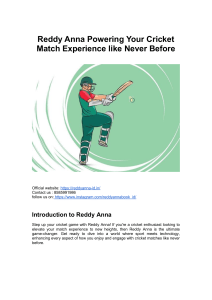 Reddy Anna Powering Your Cricket Match Experience like Never Before