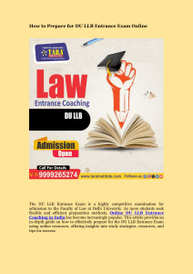 How to Prepare for DU LLB Entrance Exam Online