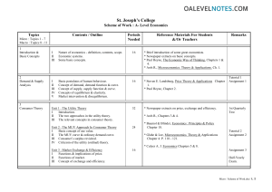 A-Level Economics Scheme of Work: Micro & Macro Topics