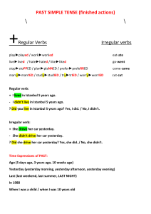 PAST SIMPLE &PAST CONTINUOUS TENSES