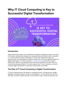 Why IT Cloud Computing is Key to Successful Digital Transformation