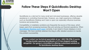 QuickBooks Desktop Won't Open Expert solutions