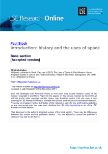 History and the Uses of Space in Early Modern History