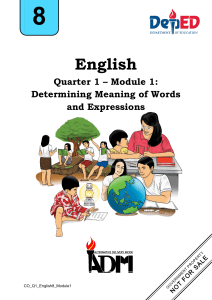 English Module: Determining Word Meanings