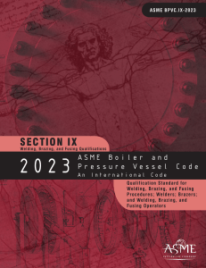 ASME SECTION IX Welding Brazing and Fusing Qualification 2023