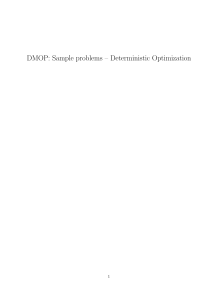 Deterministic Optimization Sample Problems