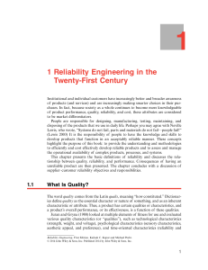 Reliability Engineering: Quality and Definitions