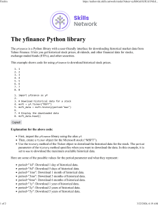 The yfinance Python library