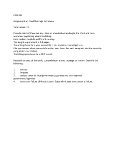 Food Shortage Assignment: Causes, Impacts, Actions