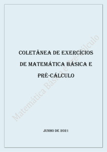 Exercícios de Matemática Básica e Pré-Cálculo