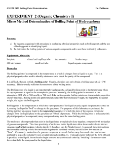 Boiling Point Determination Lab Manual