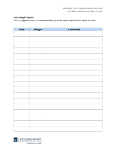 Daily Weight Loss Record Form