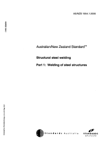 Structural Steel Welding Standard AS/NZS 1554.1