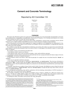 Cement and Concrete Terminology Report