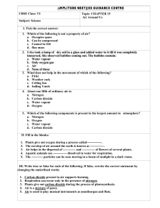 Air Around Us Worksheet for CBSE Class VI