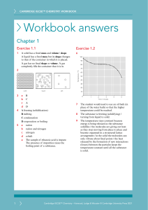 Cambridge IGCSE Chemistry Workbook Answers Chapter 1