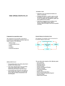 Techno Operations plan