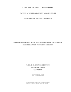 SOURCES OF INFORMATION AND INDIVIDUALS INFLUENCING STUDENTS’  HIGHER EDUCATION INSTITUTION SELECTION