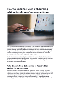 How to Enhance User Onboarding with a Furniture eCommerce Store