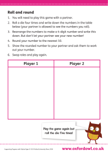 Roll and Round Math Game Worksheet