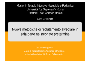 Reclutamento alveolare nel neonato pretermine: nuove metodiche