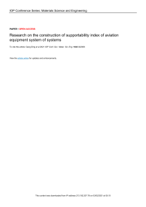 1 - Gang Ding 2021 Research in the construction of supportability index of aviation equipment system of systems