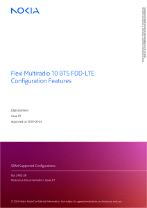 Flexi Multiradio 10 BTS FDD-LTE Configuration Features