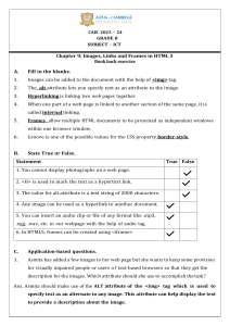HTML5 Images, Links, Frames Worksheet