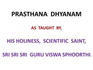 ప్రస్థాన ధ్యానం: ధ్యానం, ప్రాణాయామం, మనస్సు నిర్వహణ