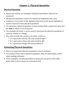 Physical Quantities & Measurement in Physics