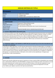 Analisis sentencia de tutela