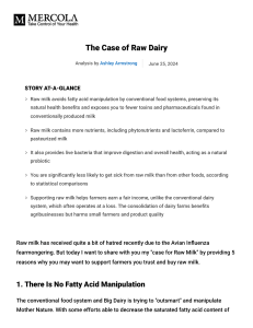 The Case for Raw Dairy: Benefits & Farmer Support