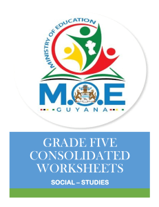 Grade 5 Social Studies Week 1- 2022 - consolidated worksheet