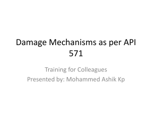 Damage Mechanisms API 571 Training