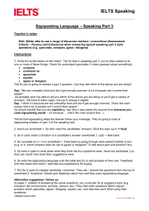 speaking part 3 - signposting language