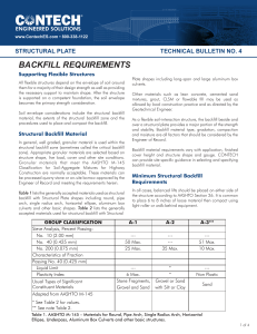 Structural Plate Backfill Requirements: Technical Bulletin