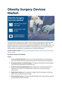 What is the Global Increase in Obesity Surgery Devices Demand?