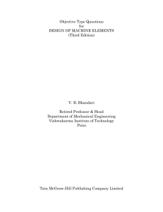 Design of Machine Elements Objective Questions