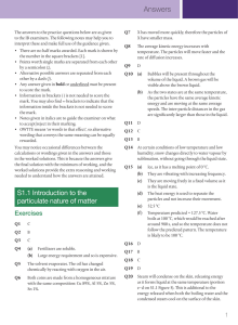 Chemistry Answer Key: Particulate Nature of Matter