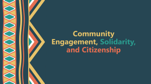 Community Engagement, Solidarity, and Citizenship