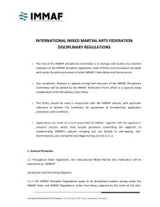 IMMAF Disciplinary Regulations